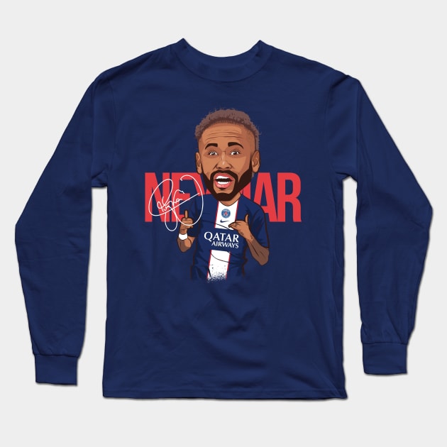 Neymar PSG Long Sleeve T-Shirt by portraiteam